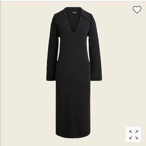 NWT - J.Crew Collared Sweater Dress Black Size Small